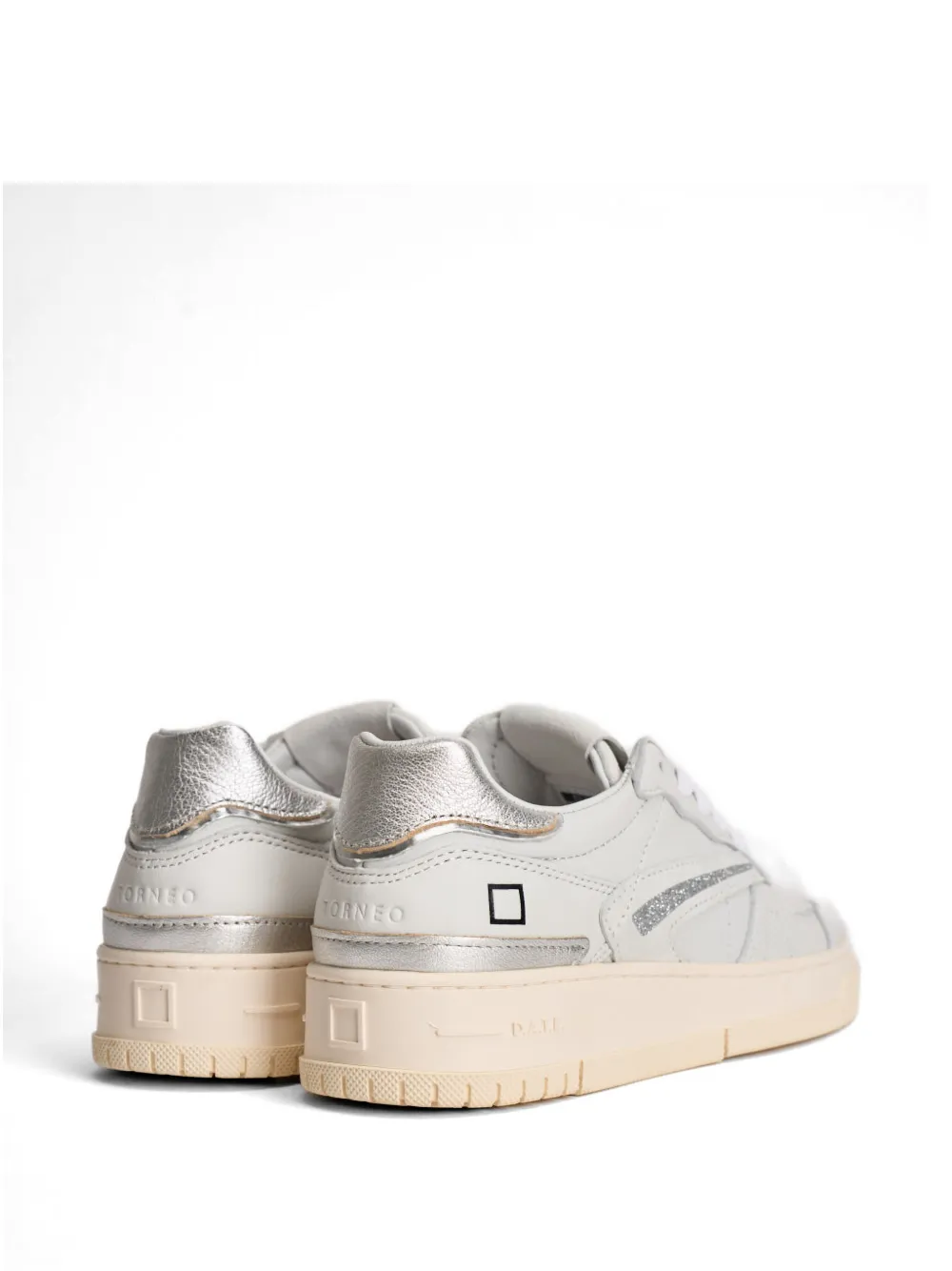 D.A.T.E. Geperforeerde sneakers met glitter Grijs