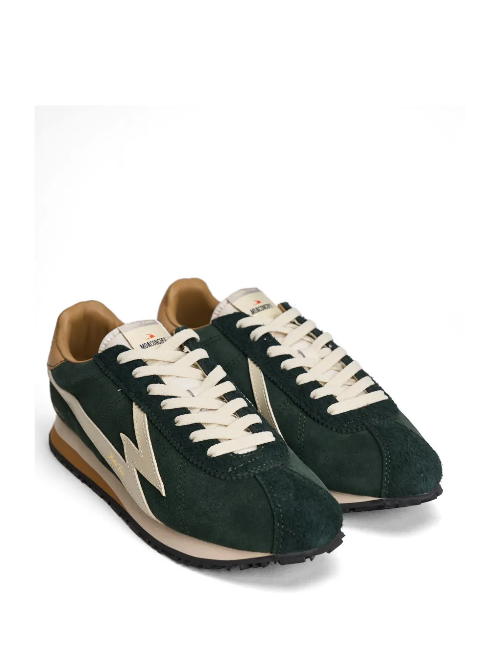 Moa Master Of Arts Suède sneakers met bliksemflits Groen