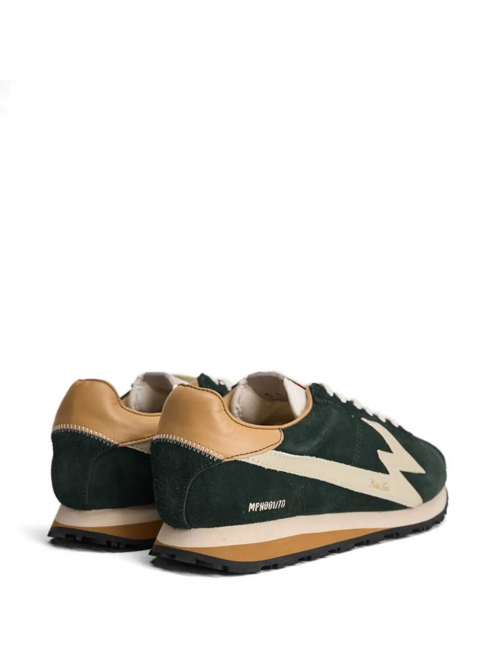 Moa Master Of Arts Suède sneakers met bliksemflits Groen