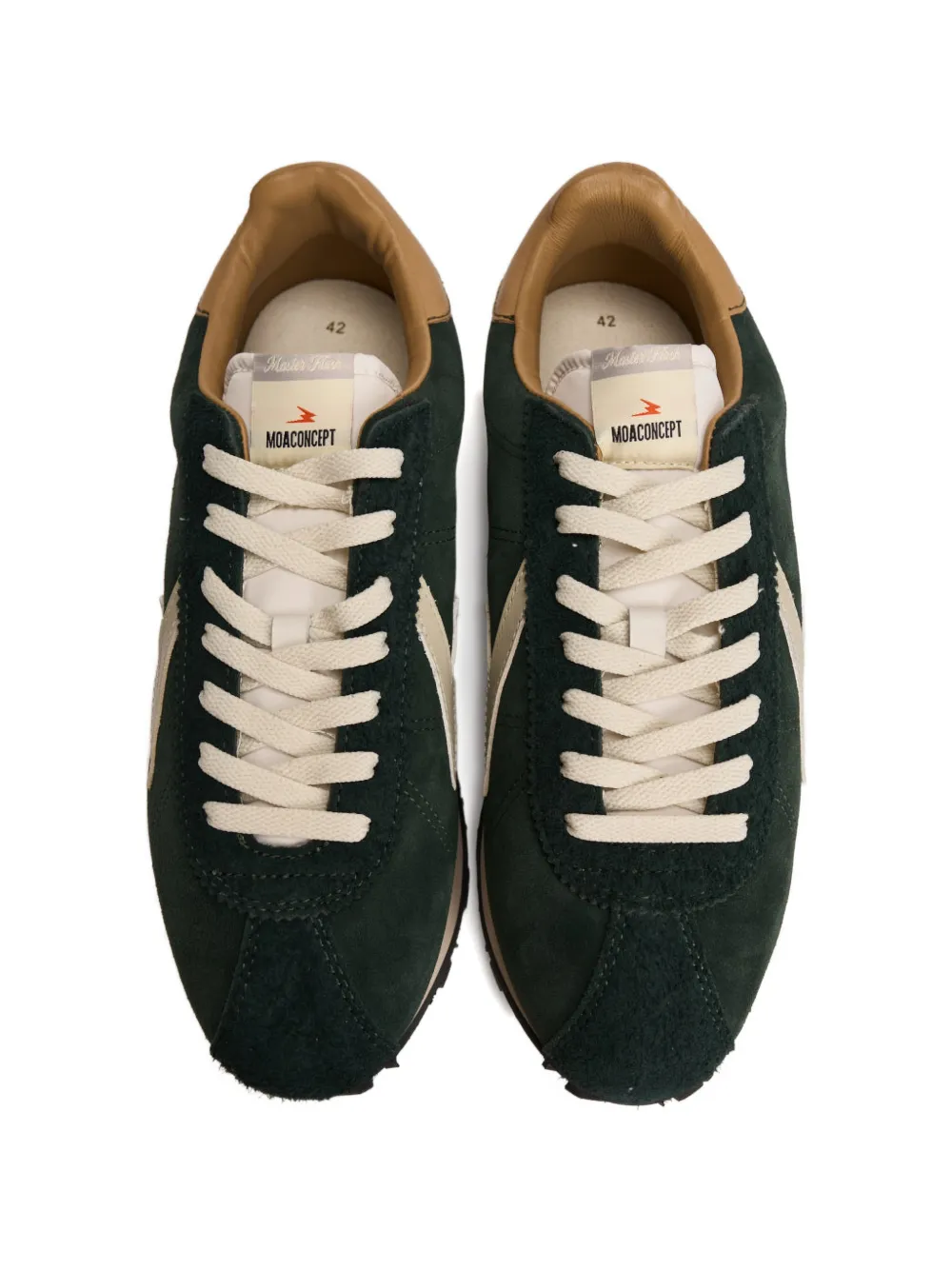 Moa Master Of Arts Suède sneakers met bliksemflits Groen