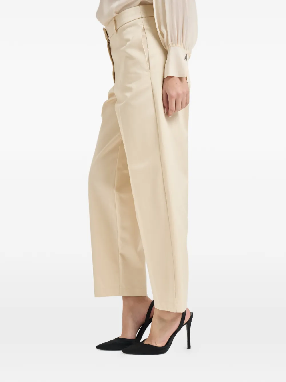 Patrizia Pepe Broek met patch Beige