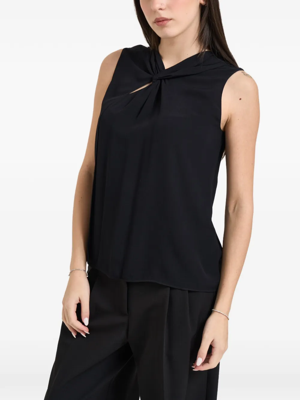 Patrizia Pepe knot shirt - Nero