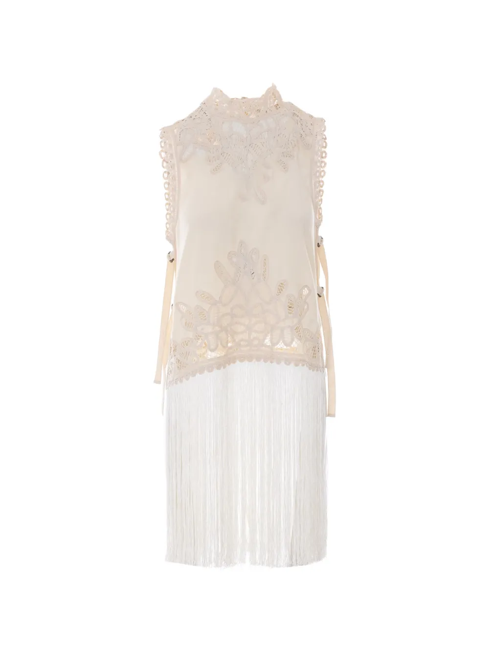 Sea Adelina embroidered fringed vest - Toni neutri