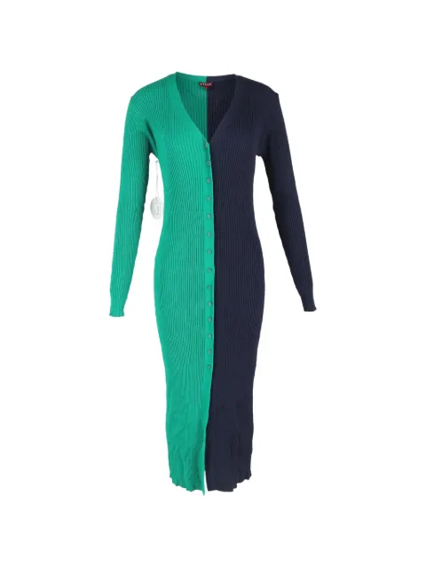 STAUD Shoko colourblocked V-neck midi dress