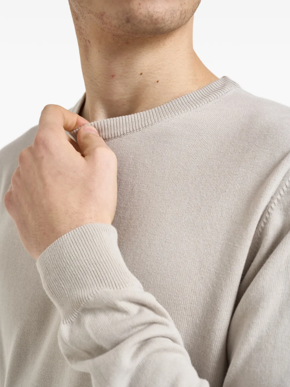 Colmar Patch Crew-neck Sweater In White