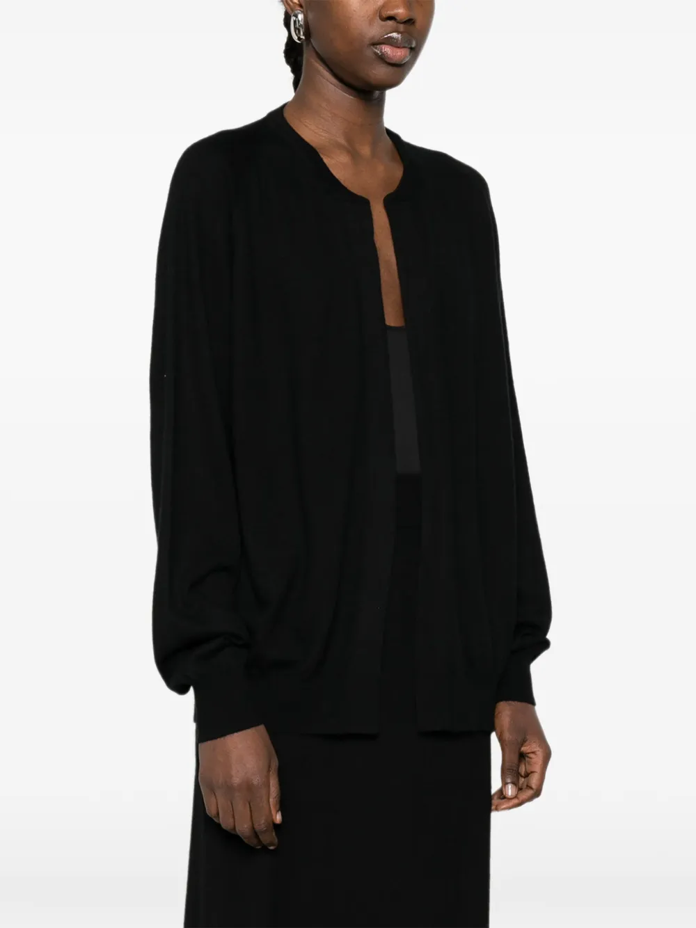  Frenckenberger Open-front Cardigan - Black 