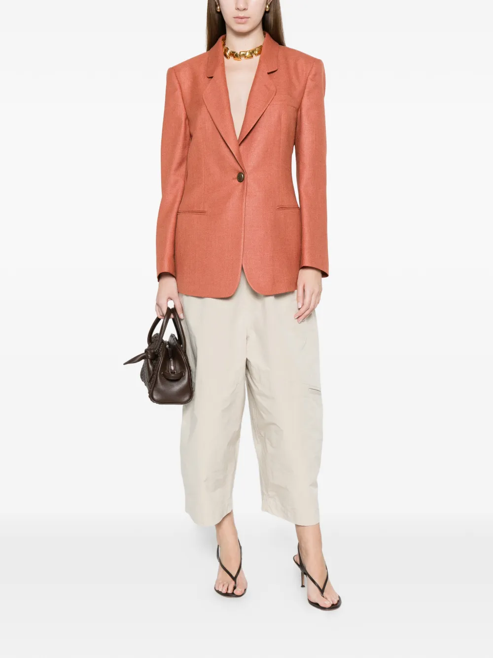  Giorgio Armani Single-breasted Blazer - Orange 