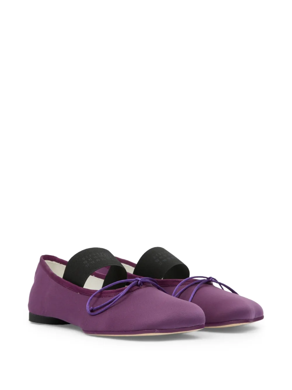  Mm6 Maison Margiela Anatomic Numeric Bow-detail Ballet Flats - Purple 