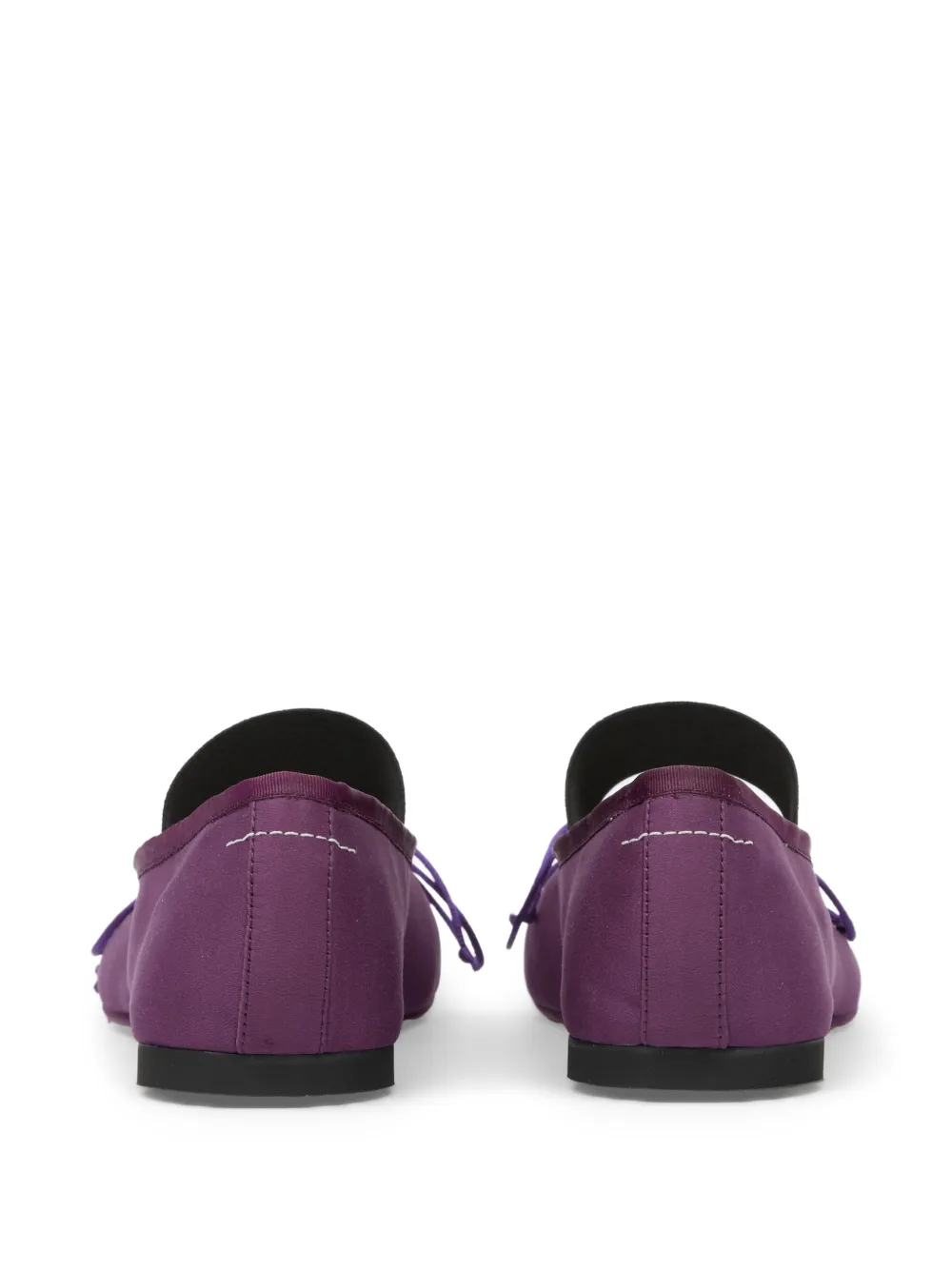  Mm6 Maison Margiela Anatomic Numeric Bow-detail Ballet Flats - Purple 