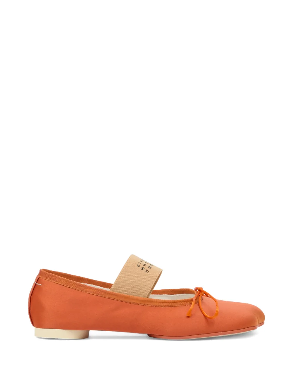 MM6 Maison Margiela Anatomic Numeric bow-detail ballerina flats - Arancione