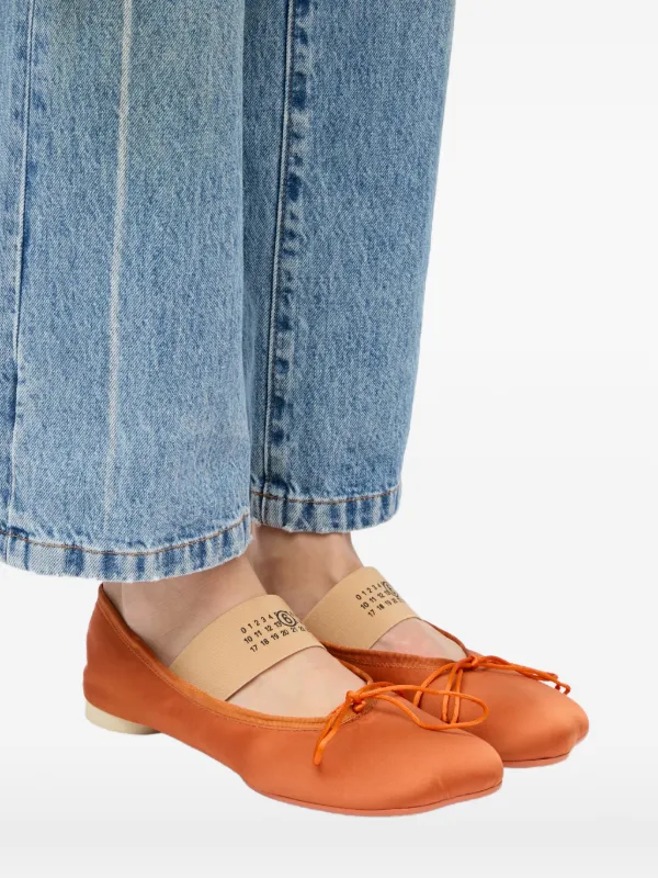 MM6 Maison Margiela Anatomic Numeric Ballerinas | Orange | FARFETCH