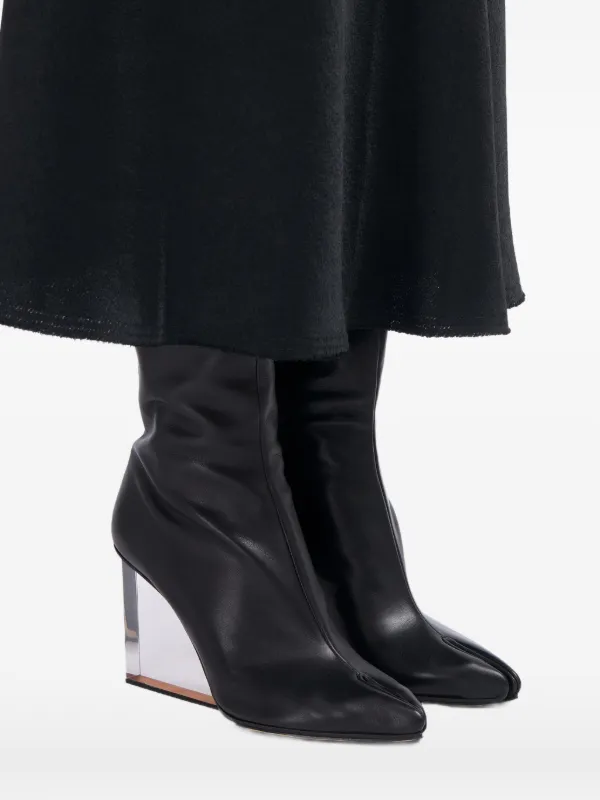 Maison Margiela Tabi Claw Plexi Knee Boots | Black | FARFETCH