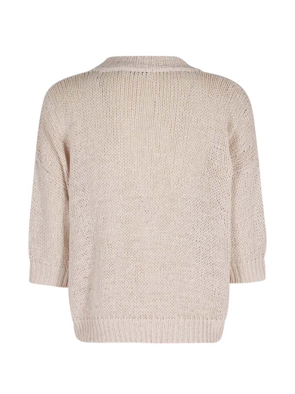 Roberto Collina V-neck Short-sleeve Sweater - Neutrals 