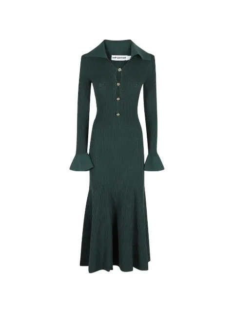 Self-Portrait keyhole knit midi dress
