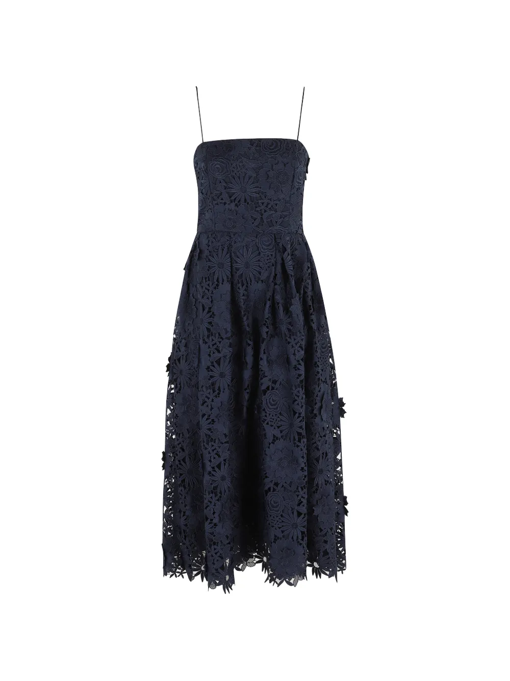 ROTATE BIRGER CHRISTENSEN 3d Lace Flared floral lace dress - Blu