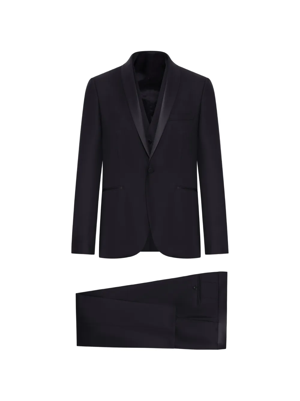 Tagliatore buttoned suit (set of three) - Nero