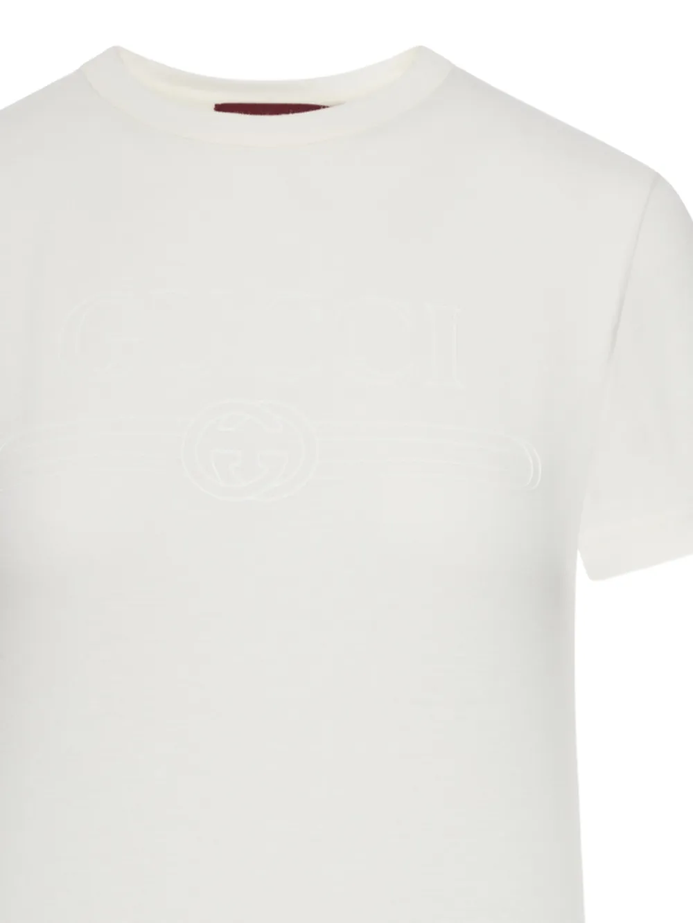 Gucci T-shirt met logodetail Beige