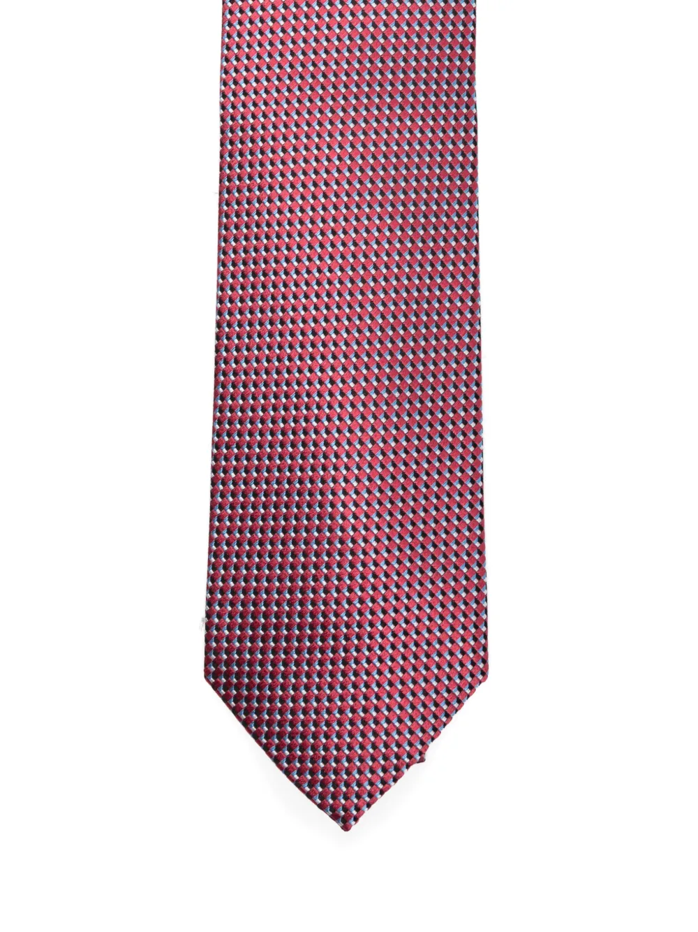  Brioni Geometric-pattern Silk Tie - Red 
