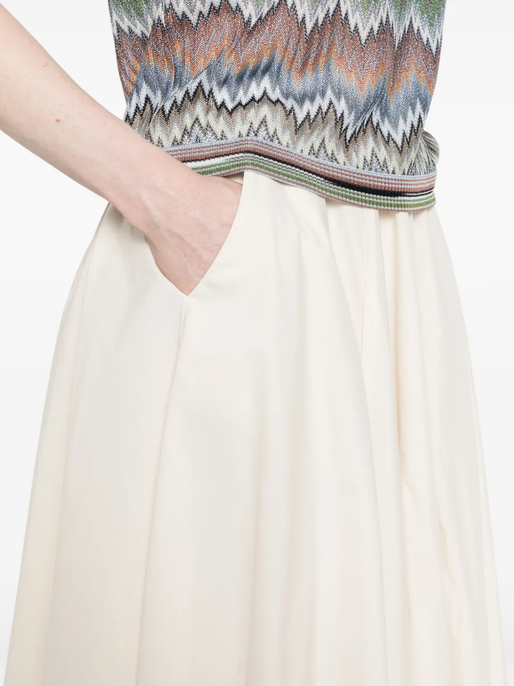 Forte Gesmockte midi-rok Beige