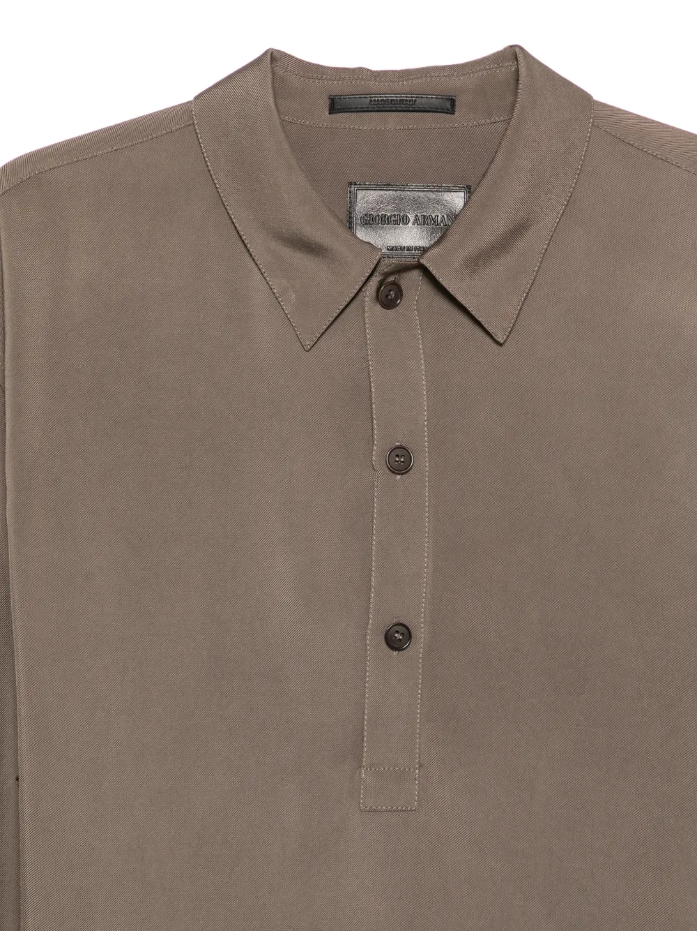 Giorgio Armani Poloshirt met knopen en lange mouwen Bruin