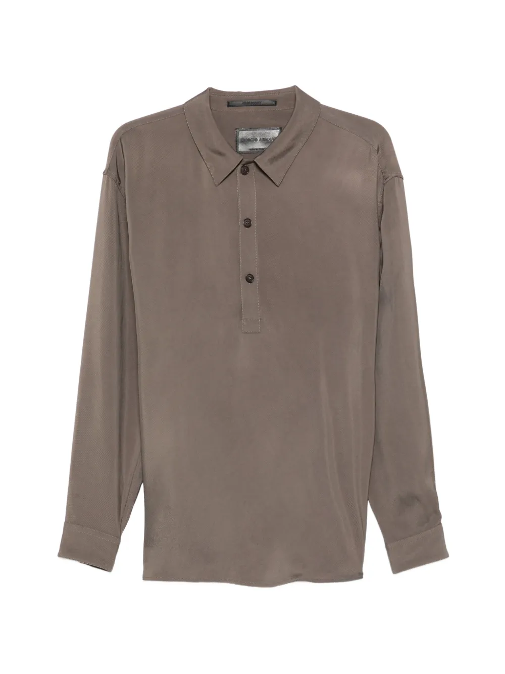 Giorgio Armani Polo a maniche lunghe con bottoni - Marrone