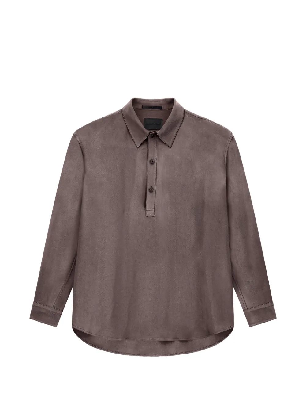 Giorgio Armani Poloshirt met knopen en lange mouwen Bruin