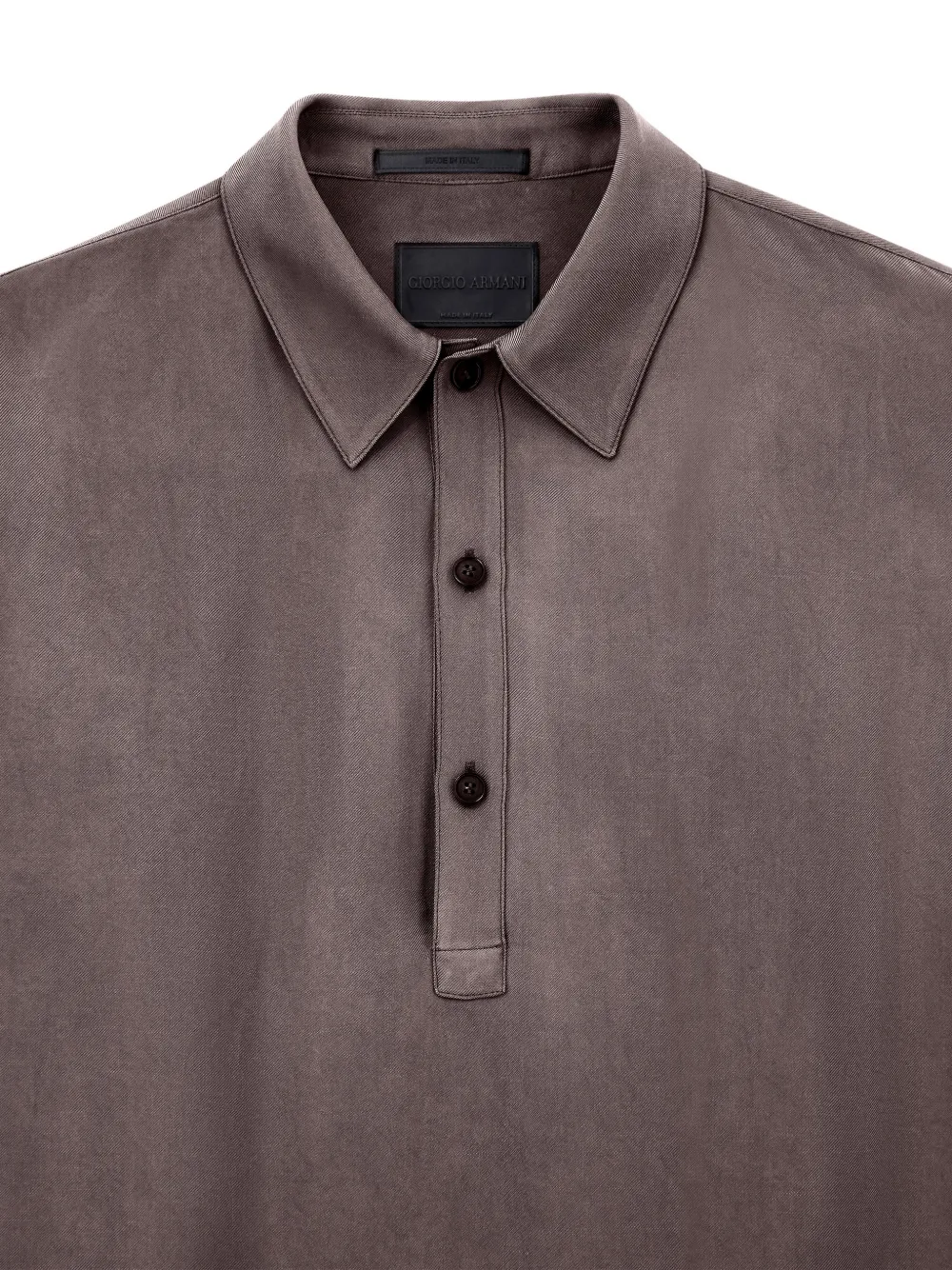 Giorgio Armani Poloshirt met knopen en lange mouwen Bruin