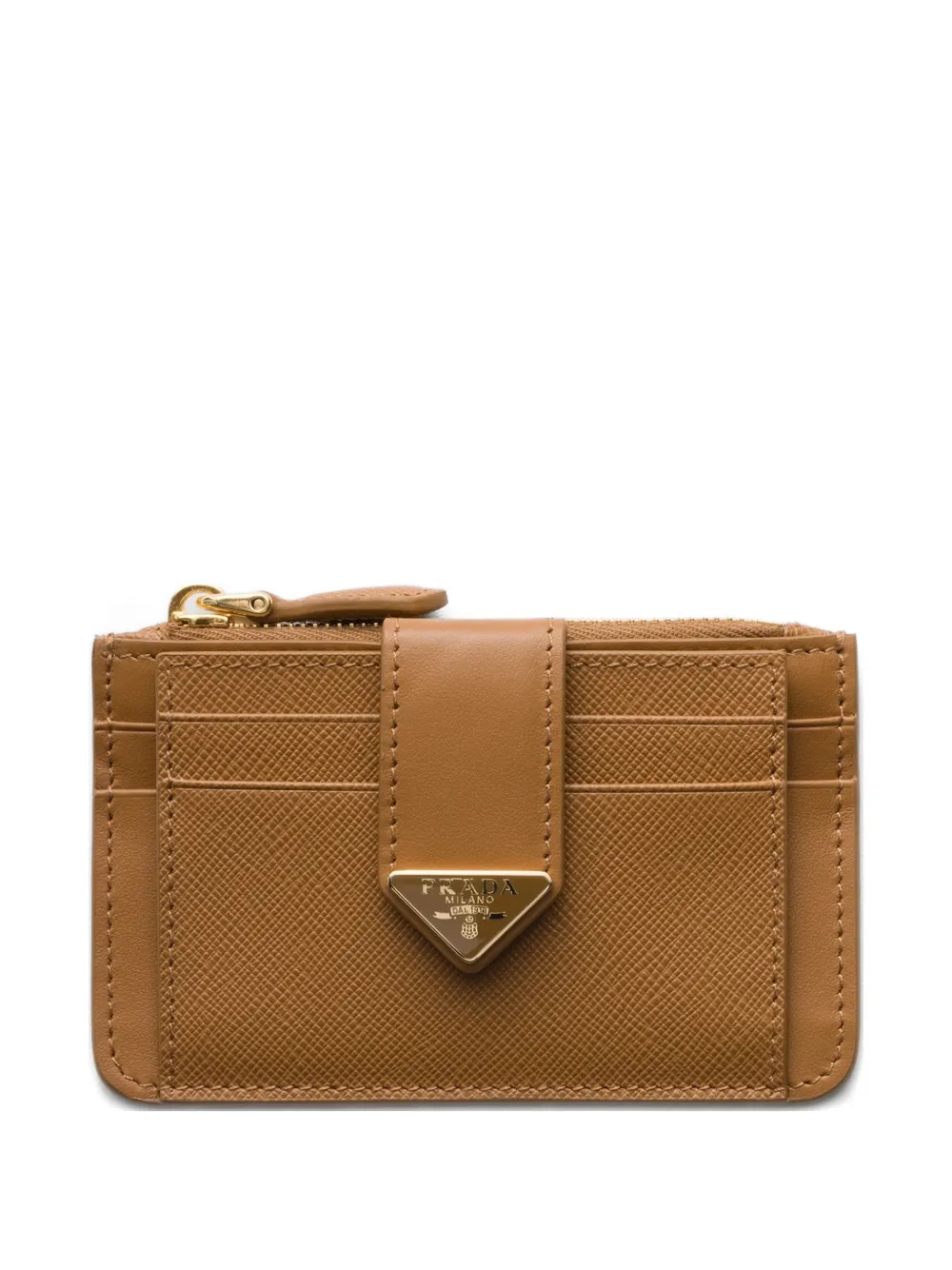 Prada Saffiano and smooth leather card holder - Toni neutri