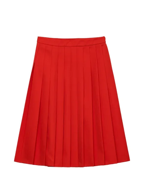 Prada midi plisseret gabardine-nederdel