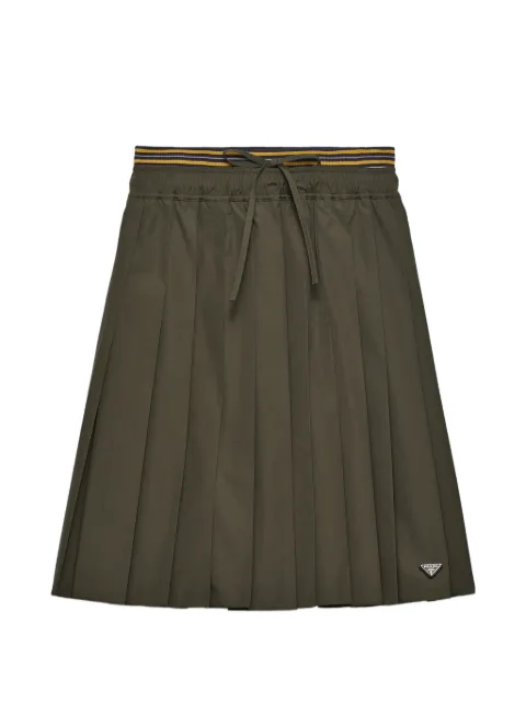 Prada pleated poplin midi-skirt