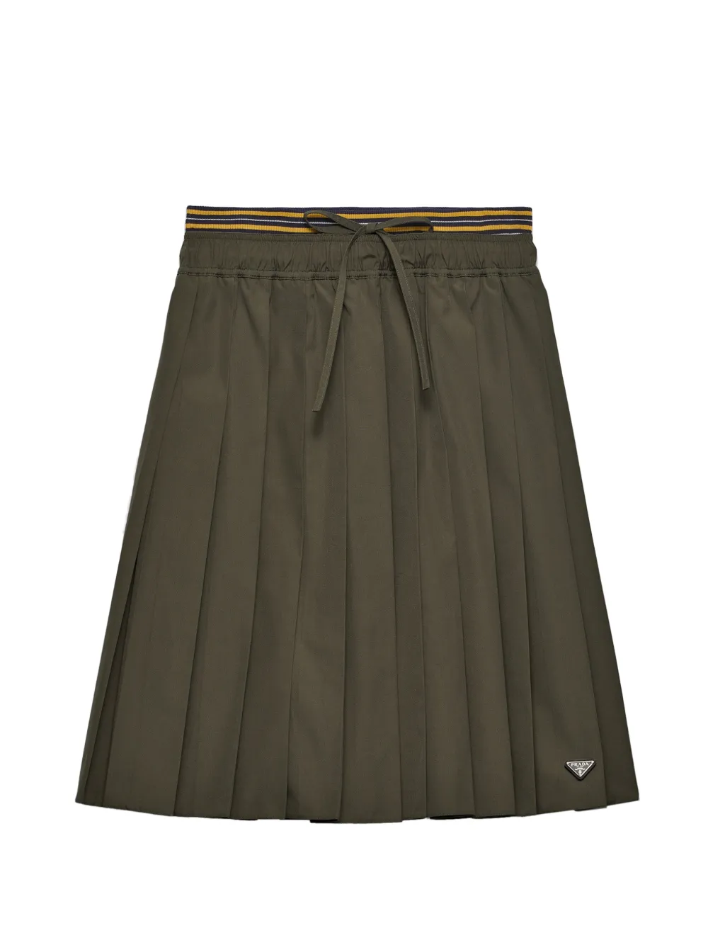 Prada pleated poplin midi-skirt - Verde
