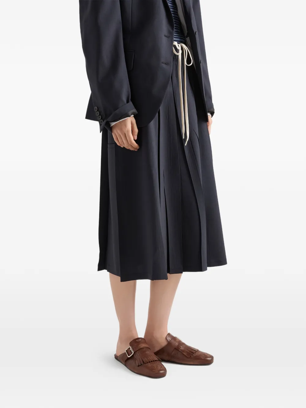 Prada Light Wool midi-skirt | Blue | FARFETCH
