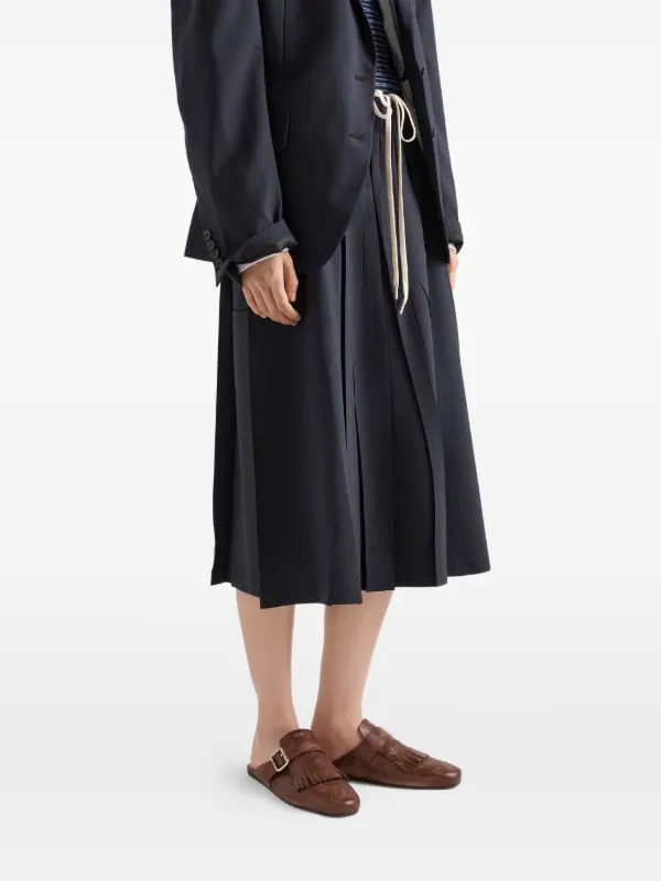 Prada Light Wool midi-skirt | Blue | FARFETCH