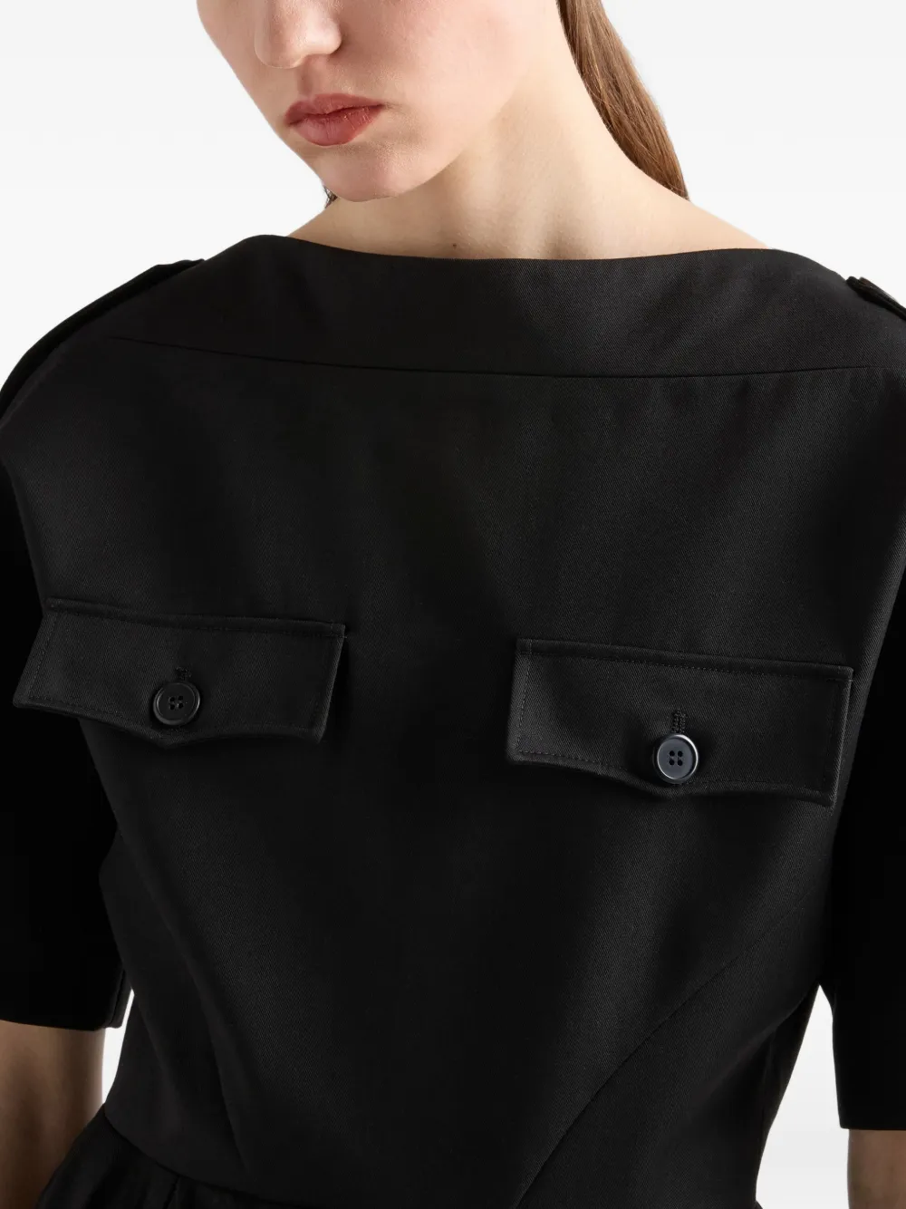 Prada Gabardine jurk Zwart