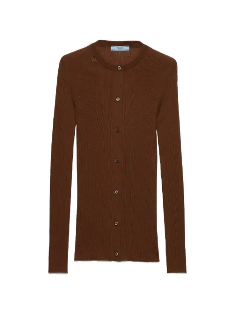 Prada ribbed knit wool cardigan