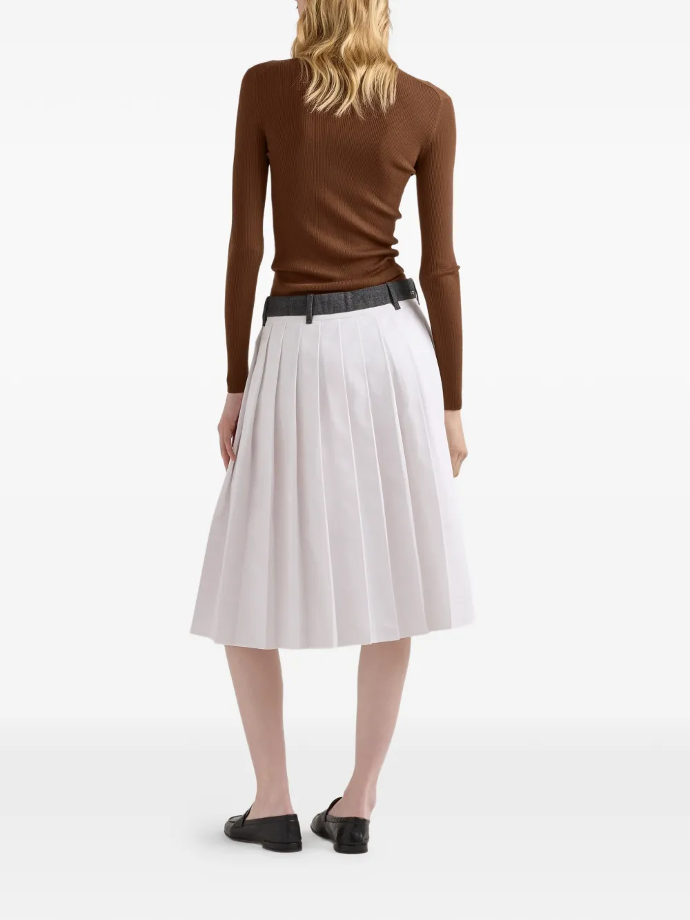  Prada Ribbed Knit Wool Cardigan - Brown 