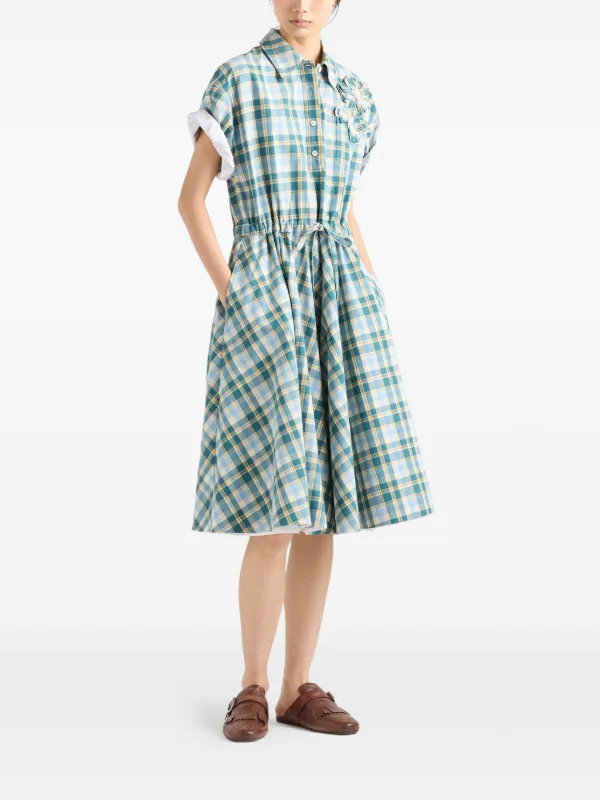 prada cotton dress Prada Cotton Canvas Dress, Woman, Navy, Size 38