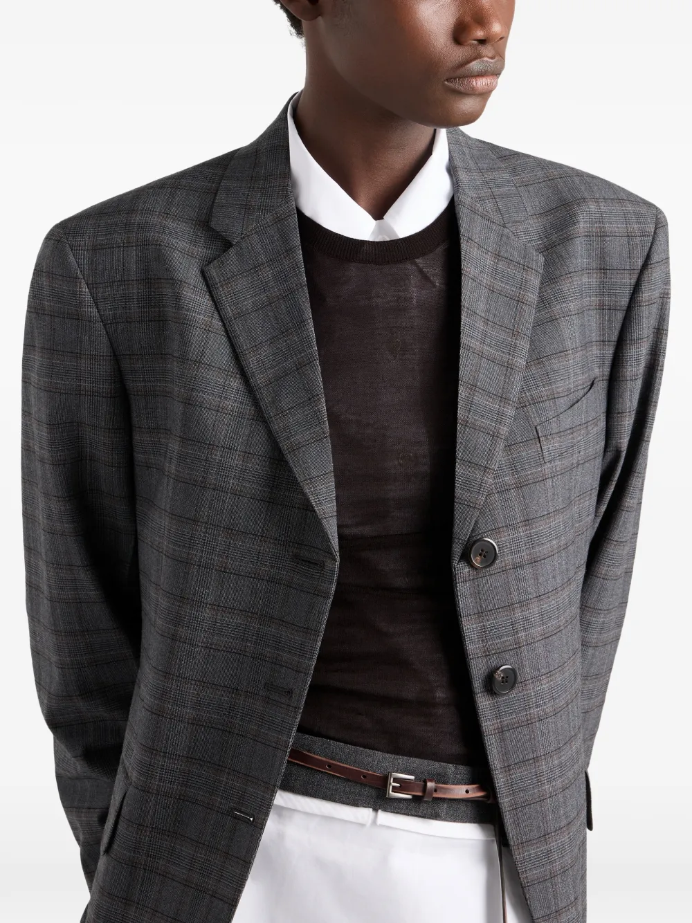  Prada Cashmere And Silk Crew-neck Sweater - Brown 