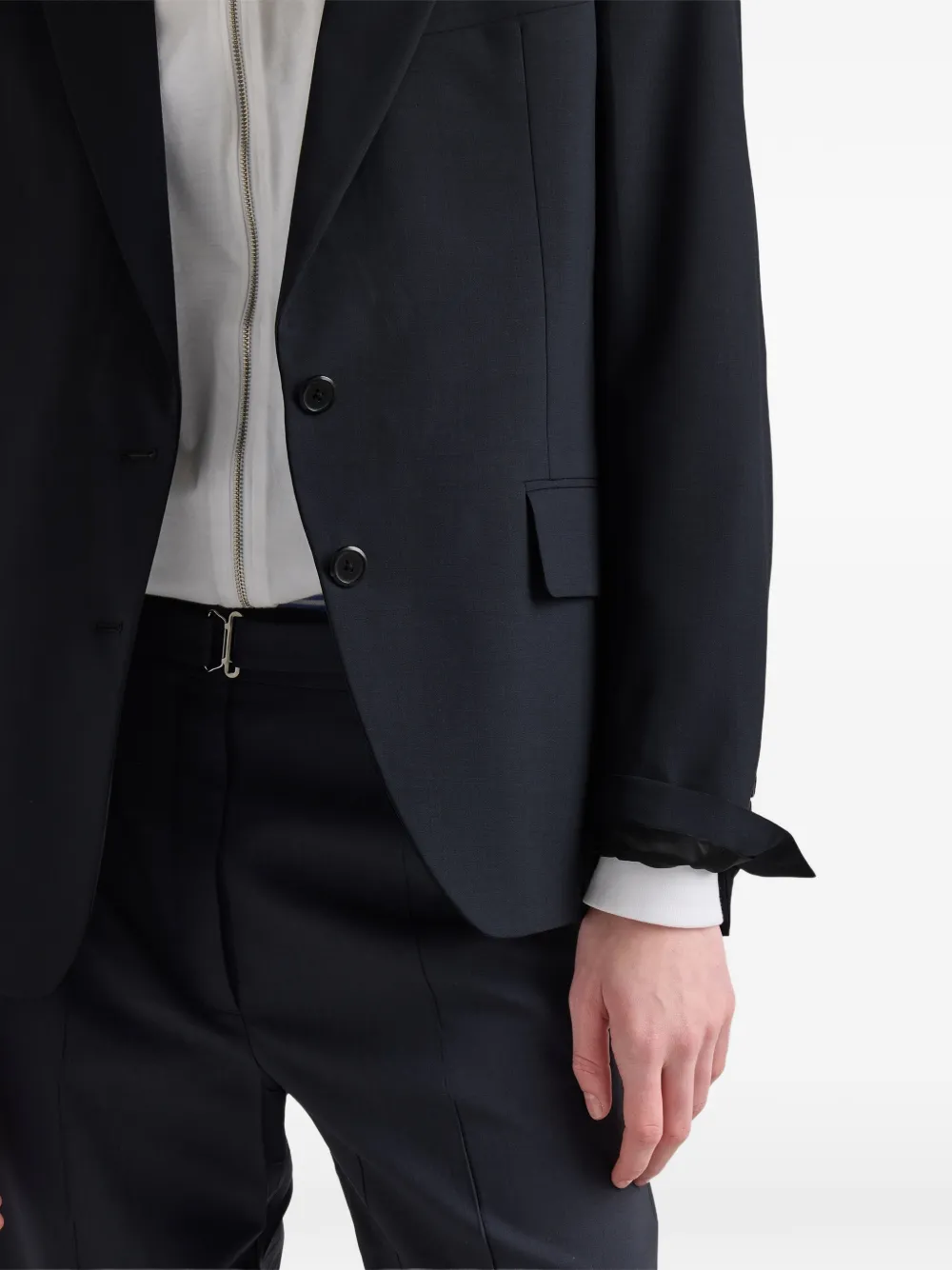 Prada wollen jack met enkele rij knopen Blauw