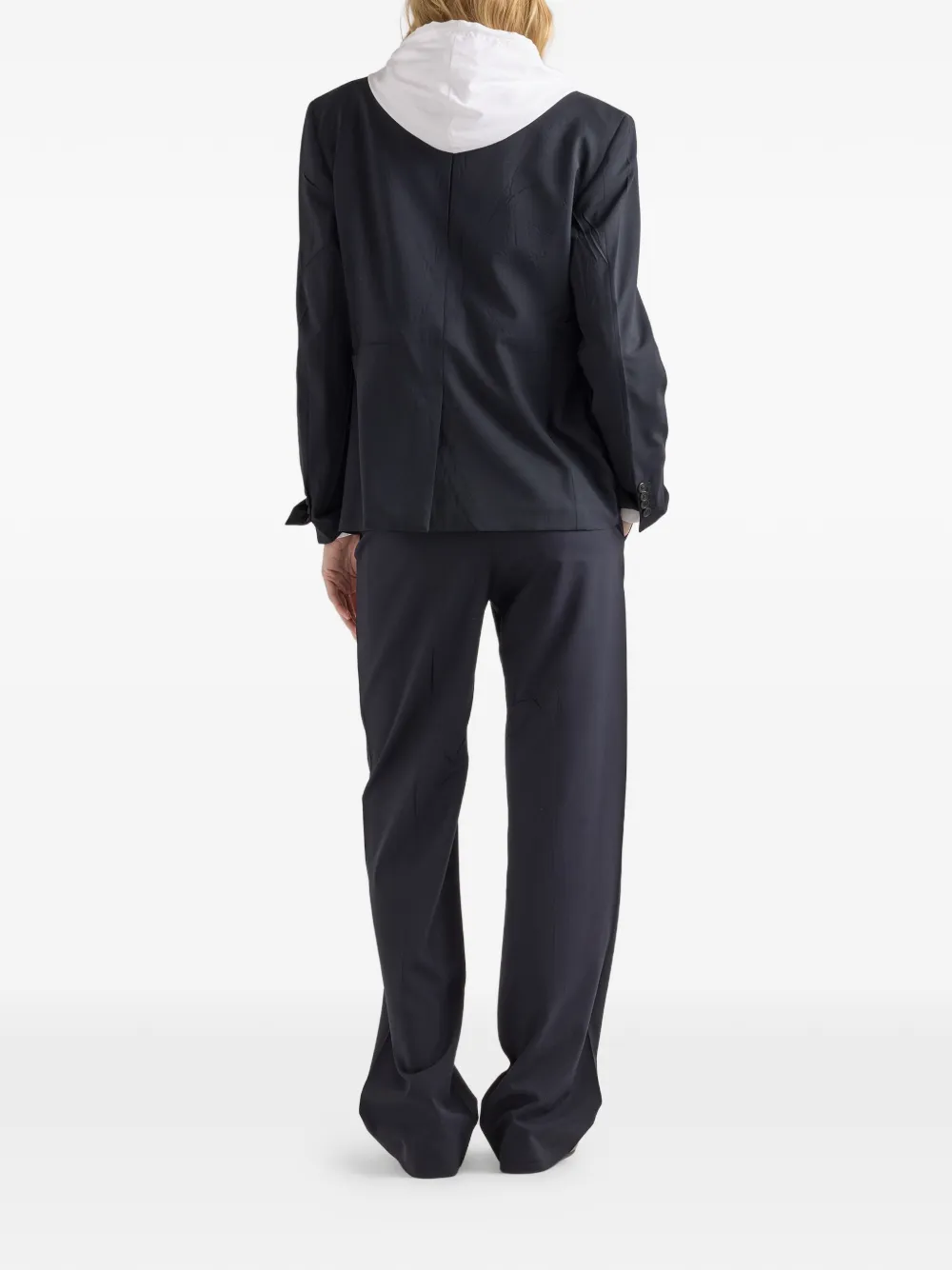 Prada wollen jack met enkele rij knopen Blauw