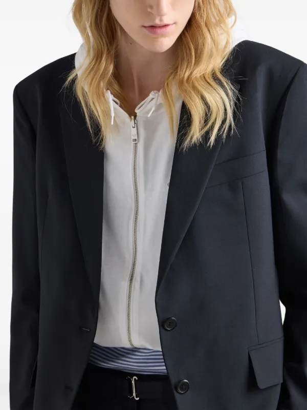 Prada single-breasted Wool Jacket | Blue | FARFETCH ZA
