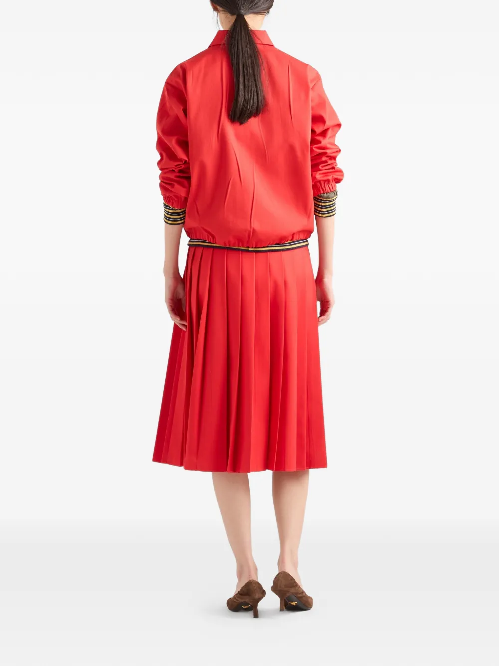 Prada Gabardine blouson jack Rood