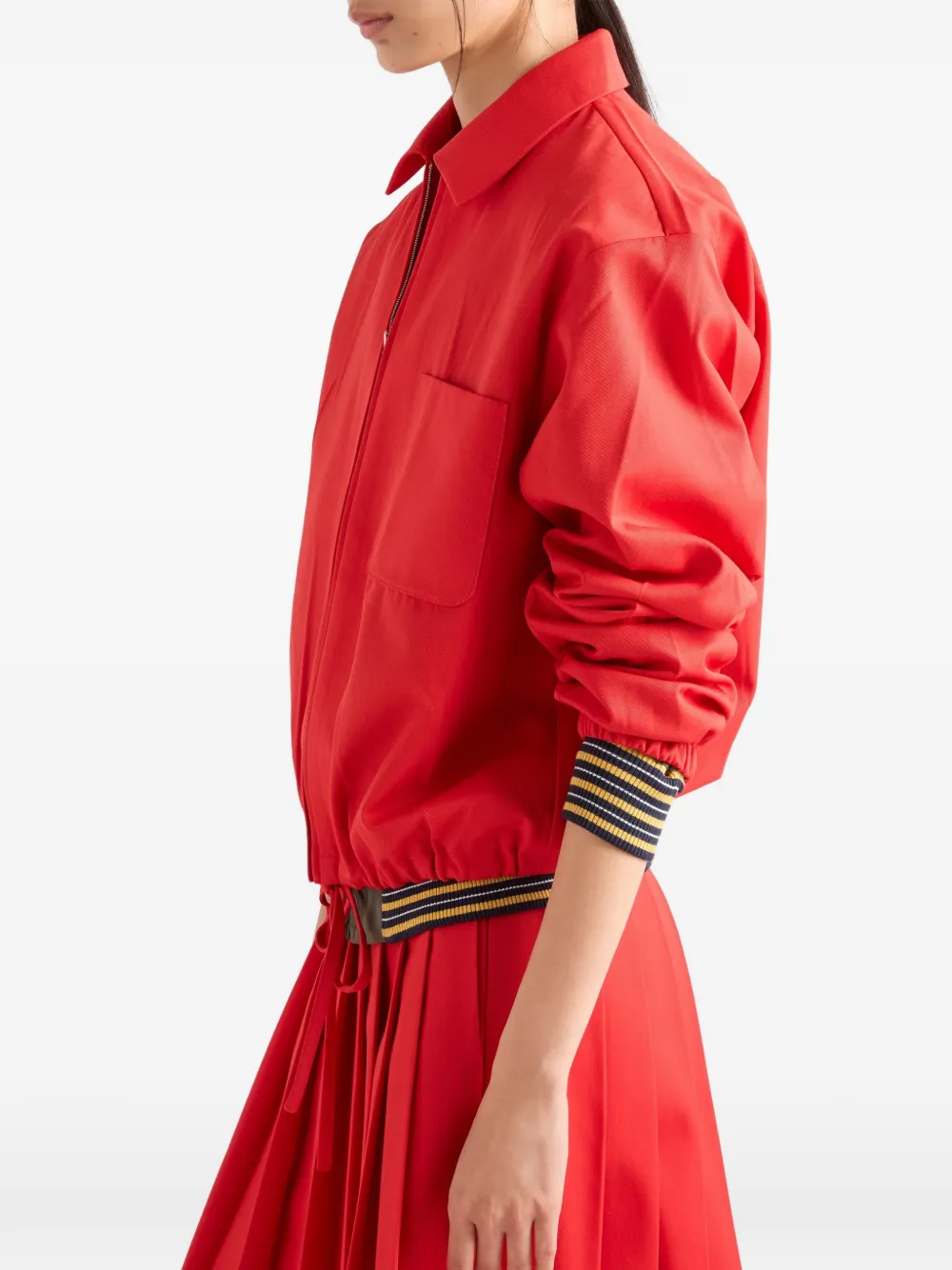 Prada Gabardine blouson jack Rood