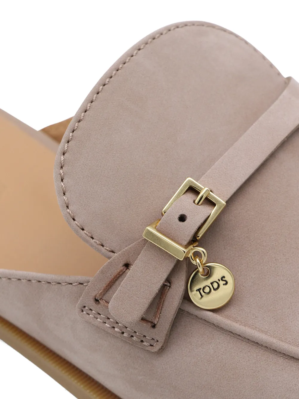 Tod's Muiltjes met logoplakkaat Beige