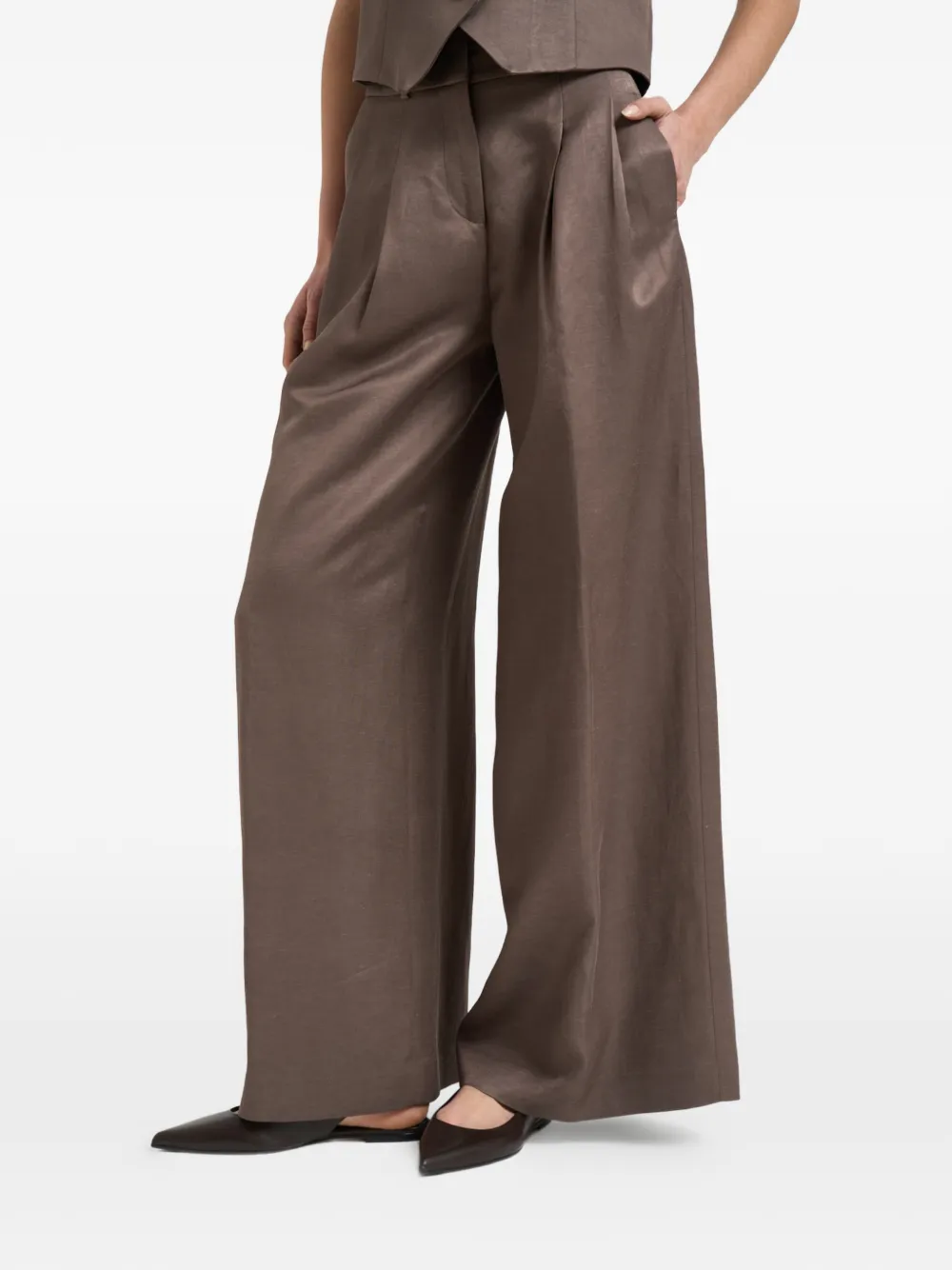  Peserico Pleated Trousers - Brown 