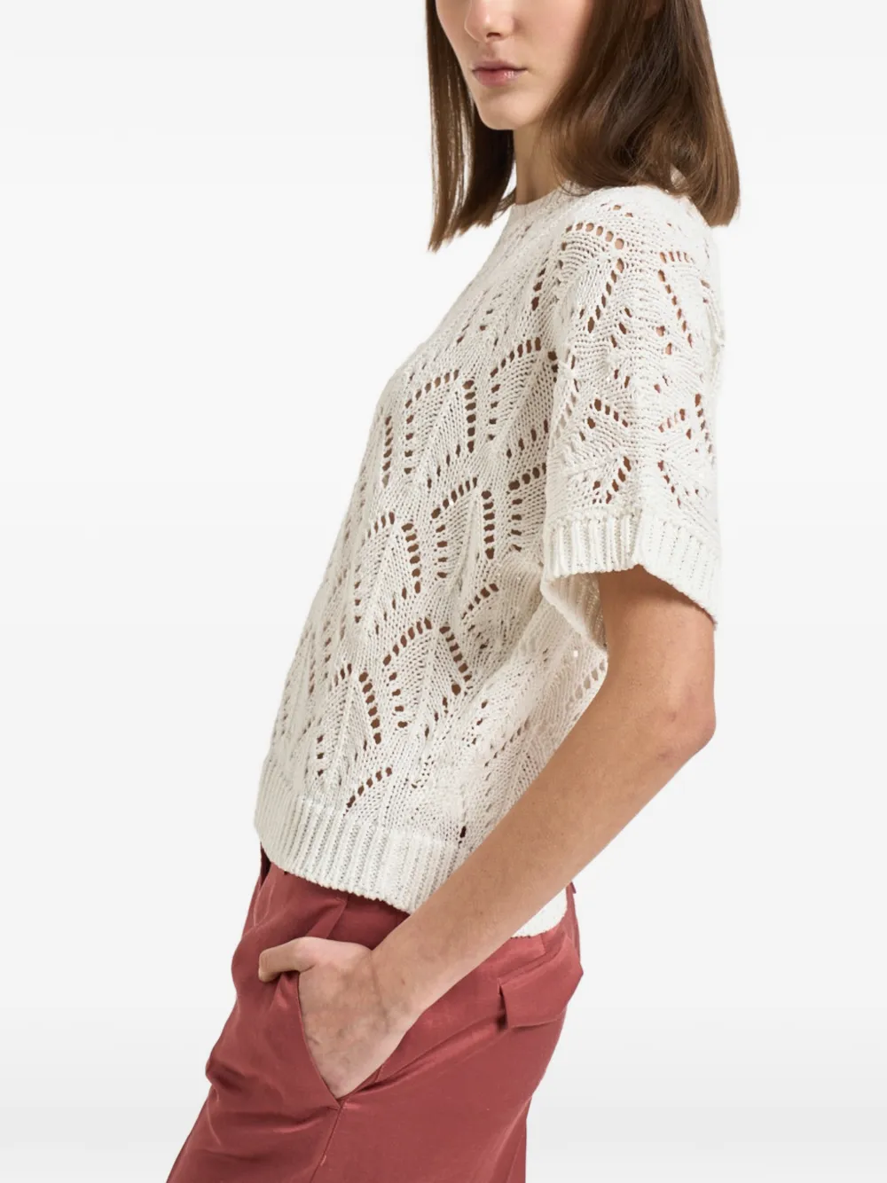 Peserico Pointelle T-shirt Wit