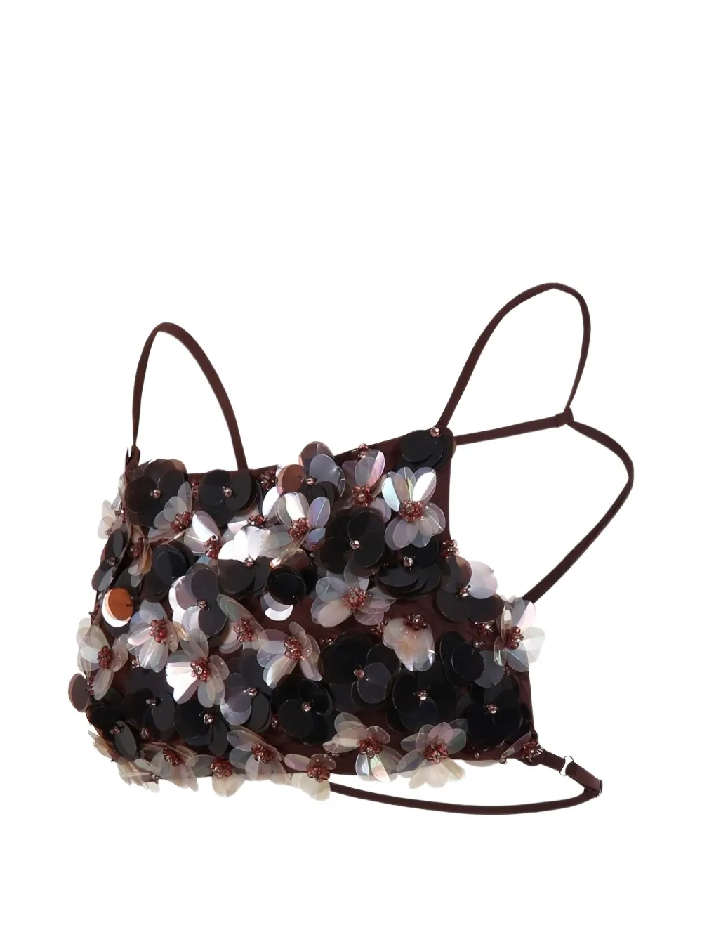  P.a.r.o.s.h. Gym Sequinned Floral Top - Black 