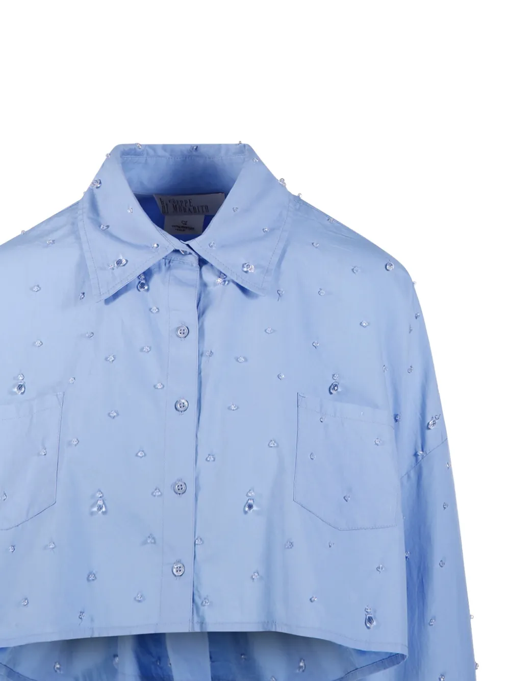 Giuseppe Di Morabito Cropped blouse met verfraaiing Blauw
