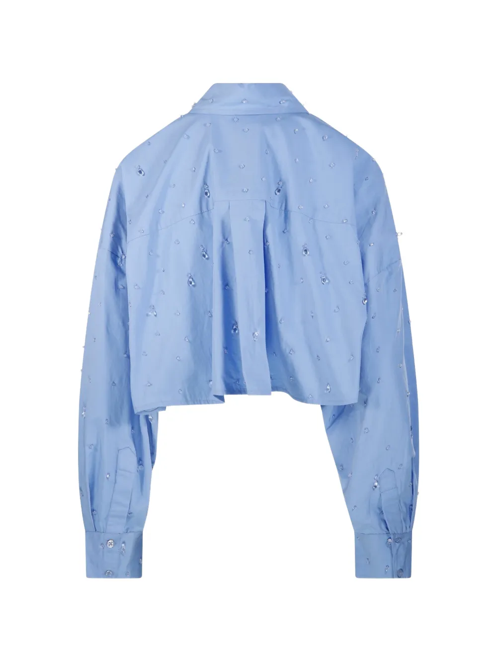  Giuseppe Di Morabito Embellished Cropped Shirt - Blue 