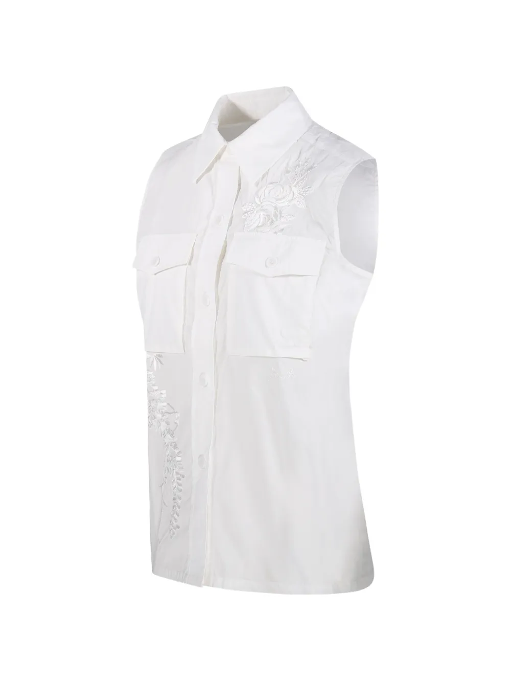 P.A.R.O.S.H. Blouse met borduurwerk en borstzak Wit